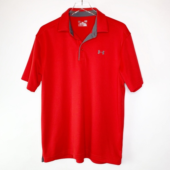 Under armour Other - Under Armour Loose Golf Polo Shirt Red/Gray L